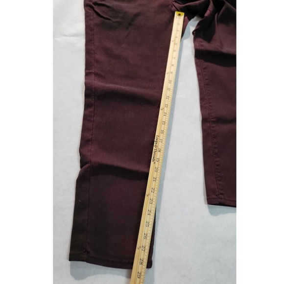 Y2K Fried Demin Streetwear Stretch Slim Colored Denim Jeans Burgundy Size 36 - Picture 3 of 10